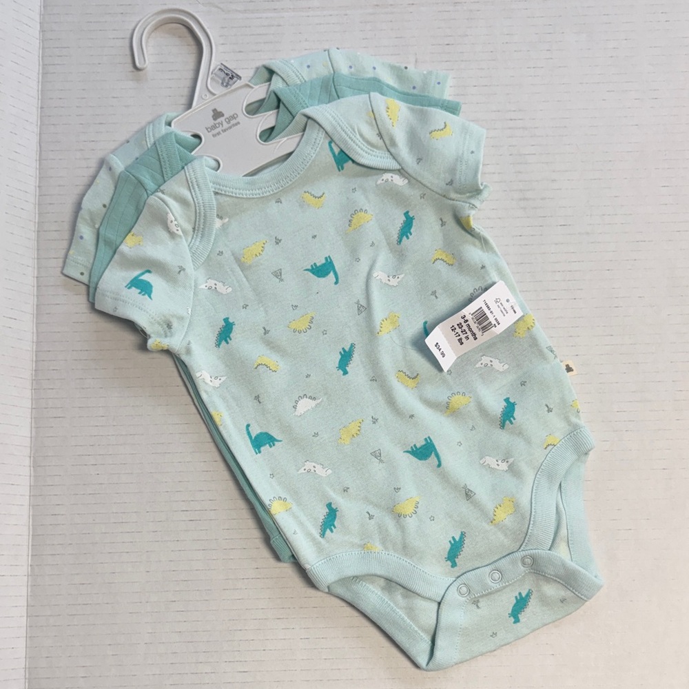 Carter's Mint Green Dinosaur Baby Bodysuit Set